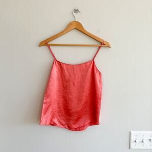 Aritizia Babaton Benji Satin Adjustable Cami Strap Top Coral XS